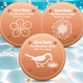 OICEME Bird Bath Purification Disk Pure Copper Outside Winter Solar Power Birdbath Heater Deicer Cage Hanging Bowl Metal Warmer Deck Railing Glass Concrete Ceramic Stone Stand Outdoor Fountain 3PCS