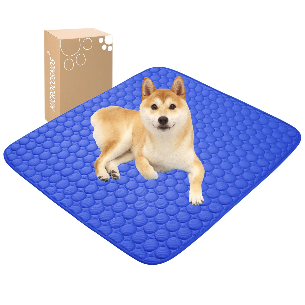 MICROCOSMOS Summer Cooling Mat & Sleeping Pad- Water Absorption Top, Easy Carry, EZ Clean, Materials Safe. Keep Cooling for Pets, Kids and Adults.(Navy Blue, 40" x 28")