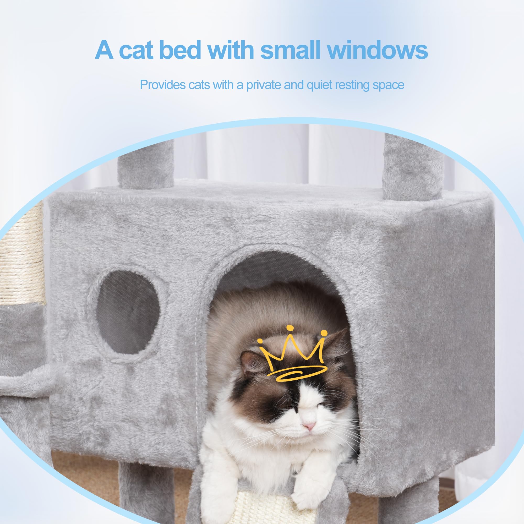 Hey-brother Cat Tree Tower with Removable Toys, Scratching Posts, MPJ008SW