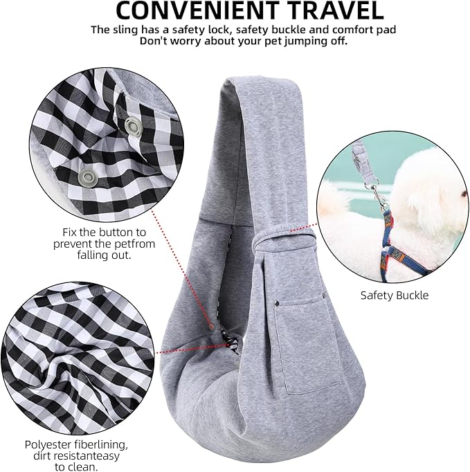 Dog and Cats Carrier Sling, Puppy Small Pet Carrier with Storage Pocket