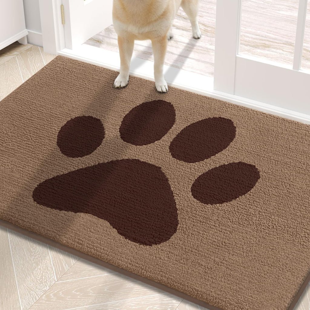 Buganda Dog Door Mat for Muddy Paws 30x20, Absorbent Doormat for Inside