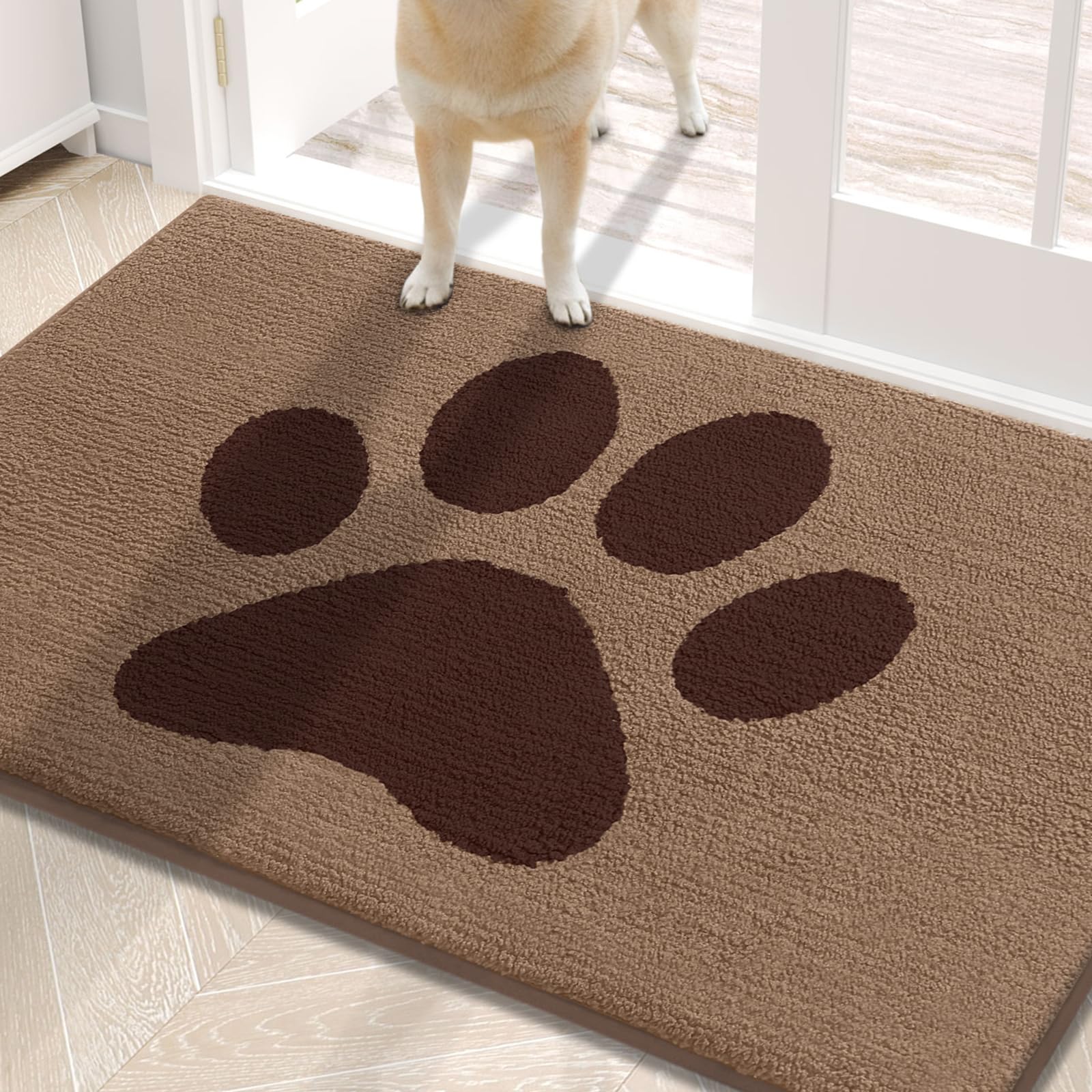 Buganda Dog Door Mat for Muddy Paws 30x20, Absorbent Doormat for Inside