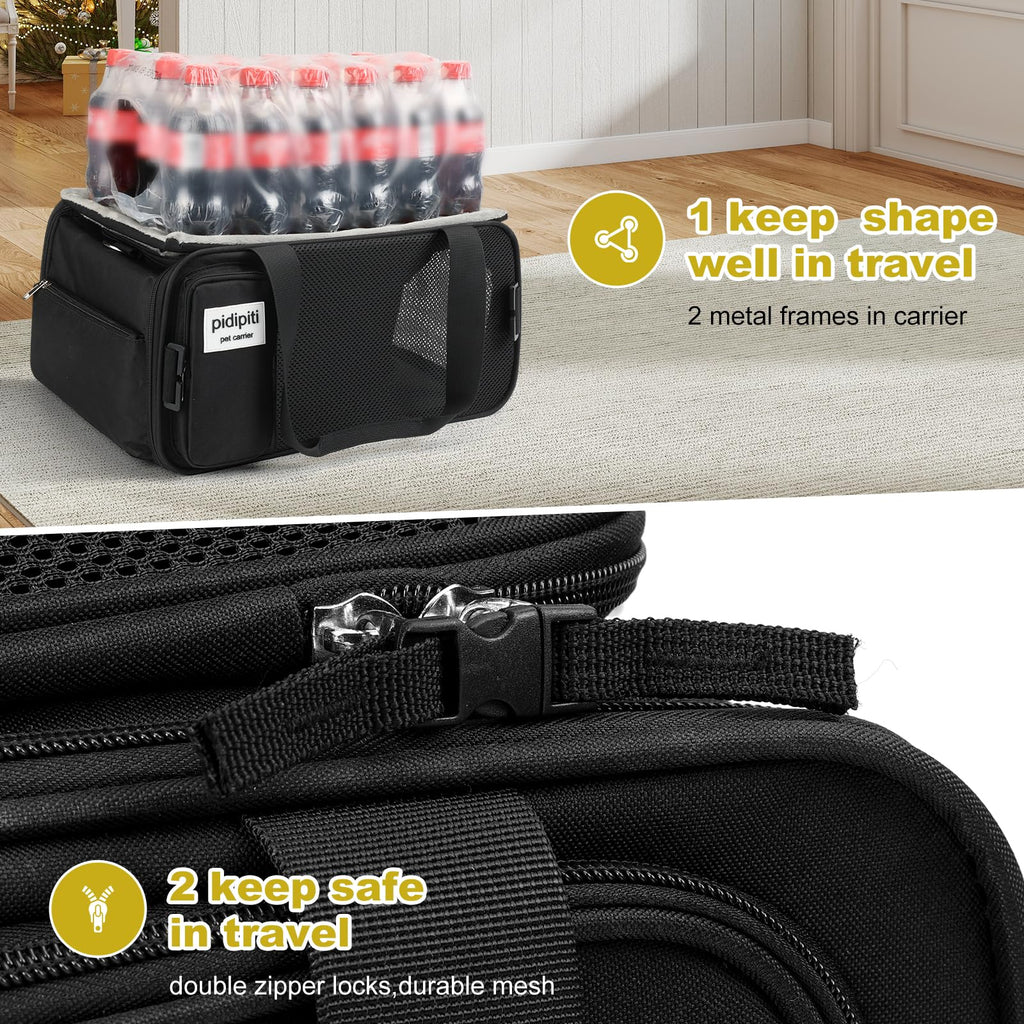 pidipiti 17x11x9.5 Soft-Sided pet Carrier,for Extra-Small Dog or Medium cat