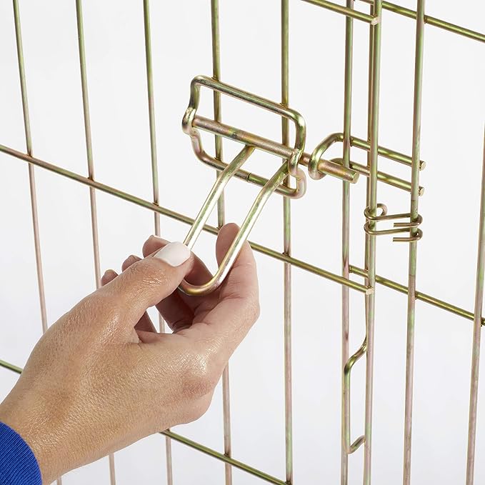 MidWest Homes for Pets Folding Metal Dog Exercise Pen, Indoor/Outdoor Playpen with Door, 16 Sq Feet of Play Space, 48-Inches Tall, Gold Zinc