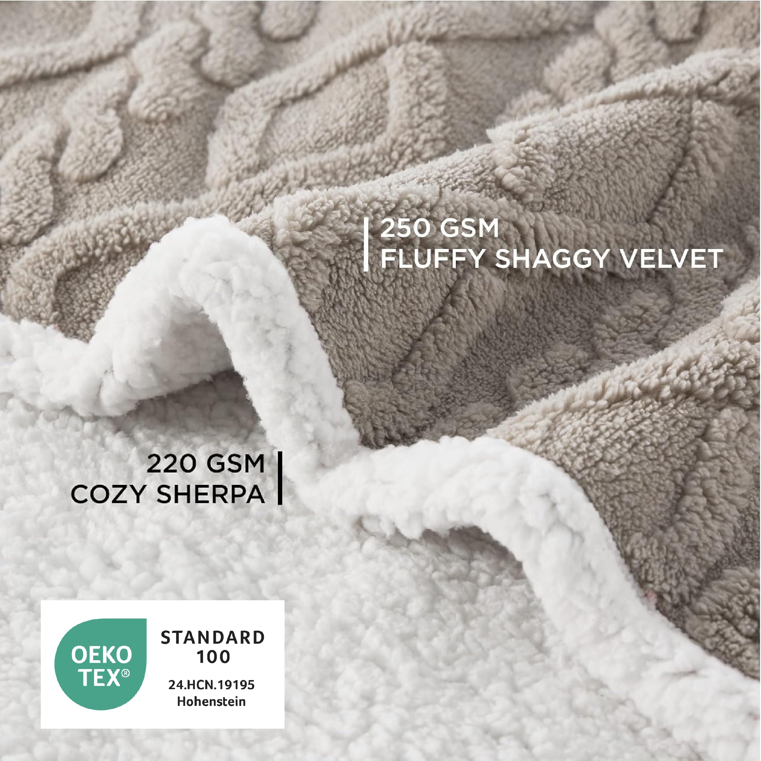 Bedsure Waterproof Dog Blankets for Bed - Pet Blanket for Bed Couch Protector Washable, Jacquard Coral Fleece Cat Throw Blanket, Soft Plush Reversible Furniture Protection, King, 86x108, Pale Oak
