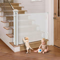 Retractable Baby Gate for Stairs, 71" Wide Mesh Pet Gate, Automatic Tension, One-Hand Operation, 38" Tall Baby Gates for Doorways, Hallways, Deck, Indoor Outdoor, Safe, Easy to Fit, White
