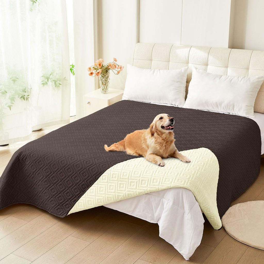 hyha Waterproof Reversible Dog Blanket, Pet Blanket for Sofa Couch