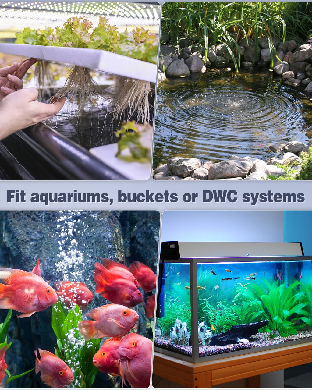Pawfly Aquarium Air Pump 70 GPH Fish Tank Oxygen Pump for 60-120 Gallon Fish Tanks Buckets Dual Outlet Adjustable Ultra Quiet Aerator Pump with Airline Tubing Air Stones Connectors and Check Valves