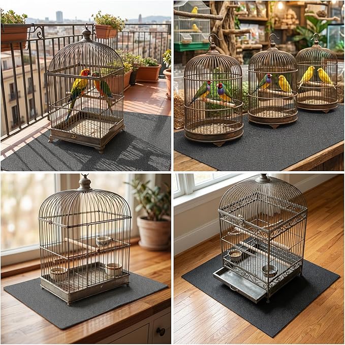 Wiojtry Under Pet Cage Mat for Bird Cages, Dog Kennels, Reptile Aquariums, Dog Kennels, Water-Resistant Pad for Hard Floors and Surfaces (X-Large)
