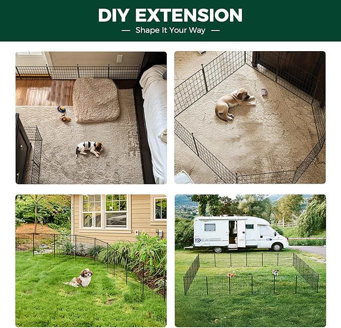 FXW MiniPaws Unleashed Dog Playpen, Expandable & Portable Design for Yard, RV Camping and Indoor Use, for Puppies and Small Dogs, 24-inch 24 Panels