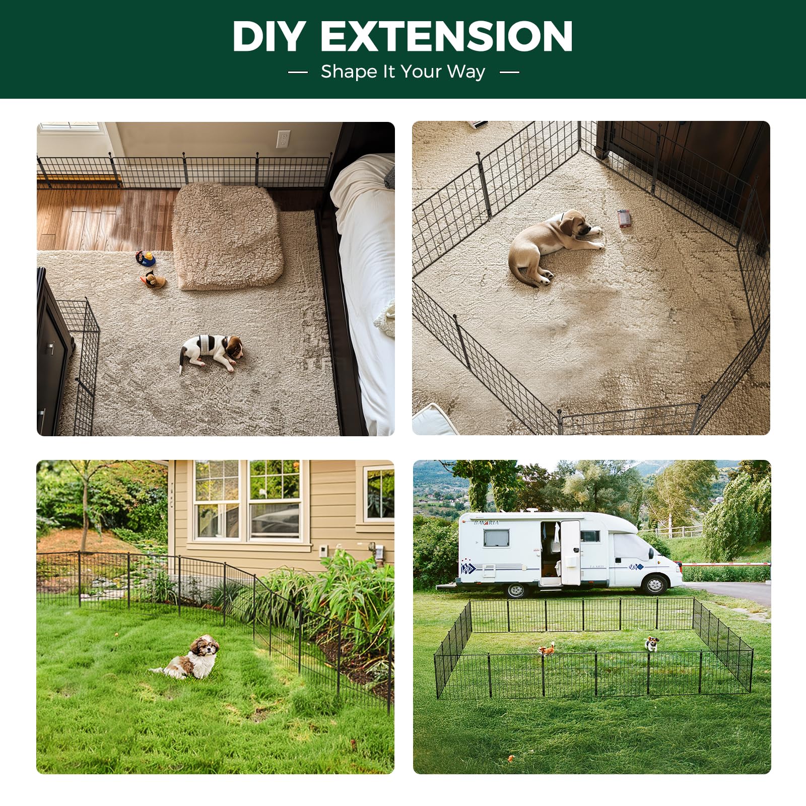 FXW MiniPaws Dog Playpen, Indoor, Yard & RV Camping, 32" H, 8 Panels