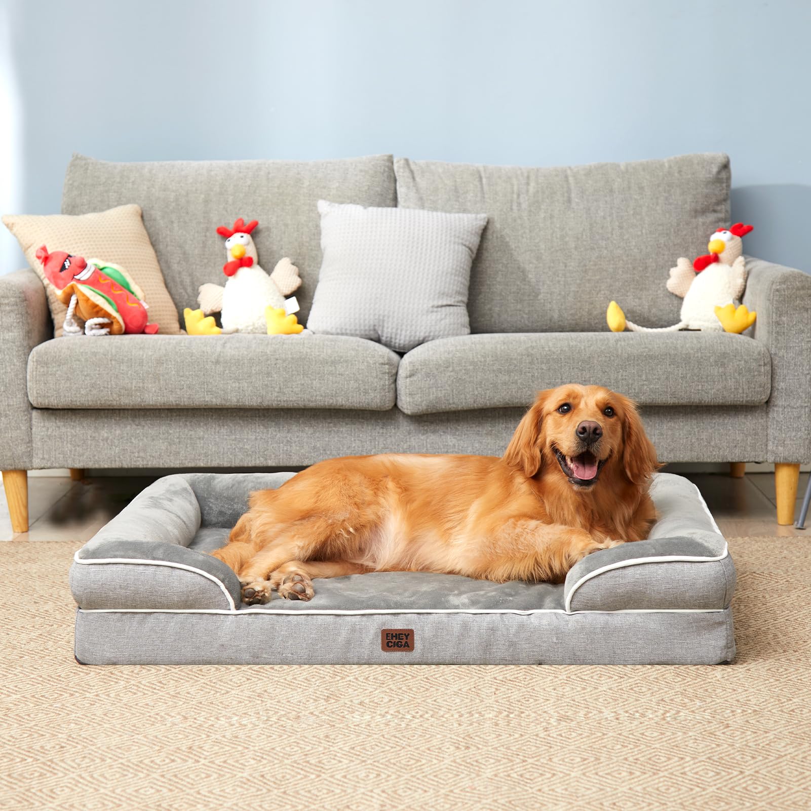 EHEYCIGA Orthopedic Dog Beds Large Sized Dog, Waterproof Washable Pet Bed