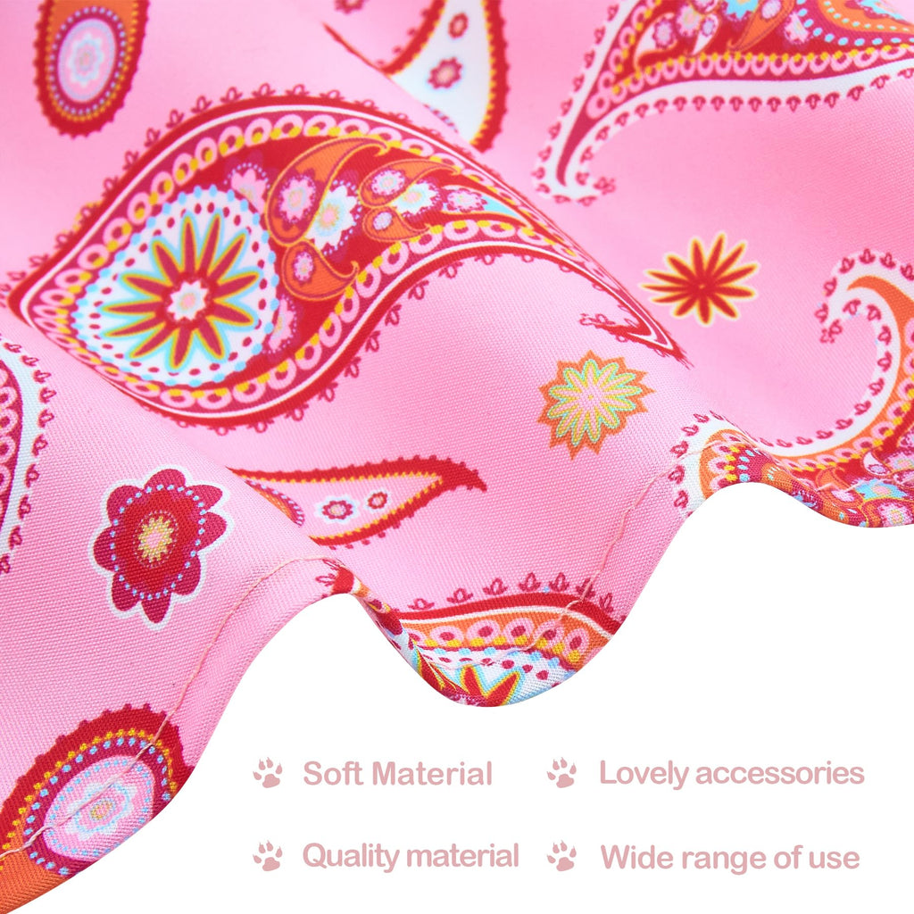 Pai Sence Paisley Dog Bandanas Bulk for Medium Dogs Sewn Edges 25" 30Pack M
