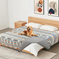 YOSEPATI Waterproof Dog Blanket, Bohemian Dog Bed Cover Pet Blanket, Reversible Sofa Couch Cover for Dogs Washable, Protect Furniture Bed Couch Sofa for Puppy Cat (Blue Medallion, 52×82 Inch)