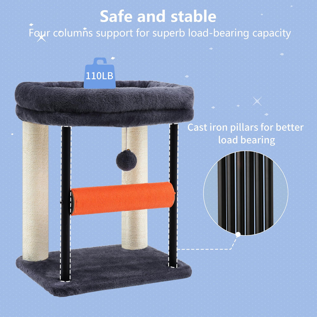 Hey-brother Cat Tree, Sturdy Tower with Sisal-Wrapped Columns, MPJ010SG