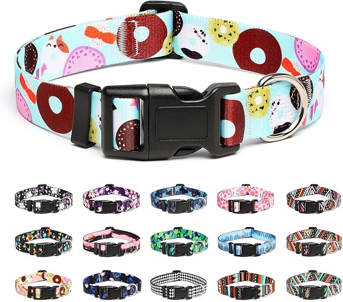 Mercano Adjustable Dog Collar - Special Design Patterns, Soft Nylon Comfortable Sturdy Pet Collar for Small Medium Large Dogs (M — Small