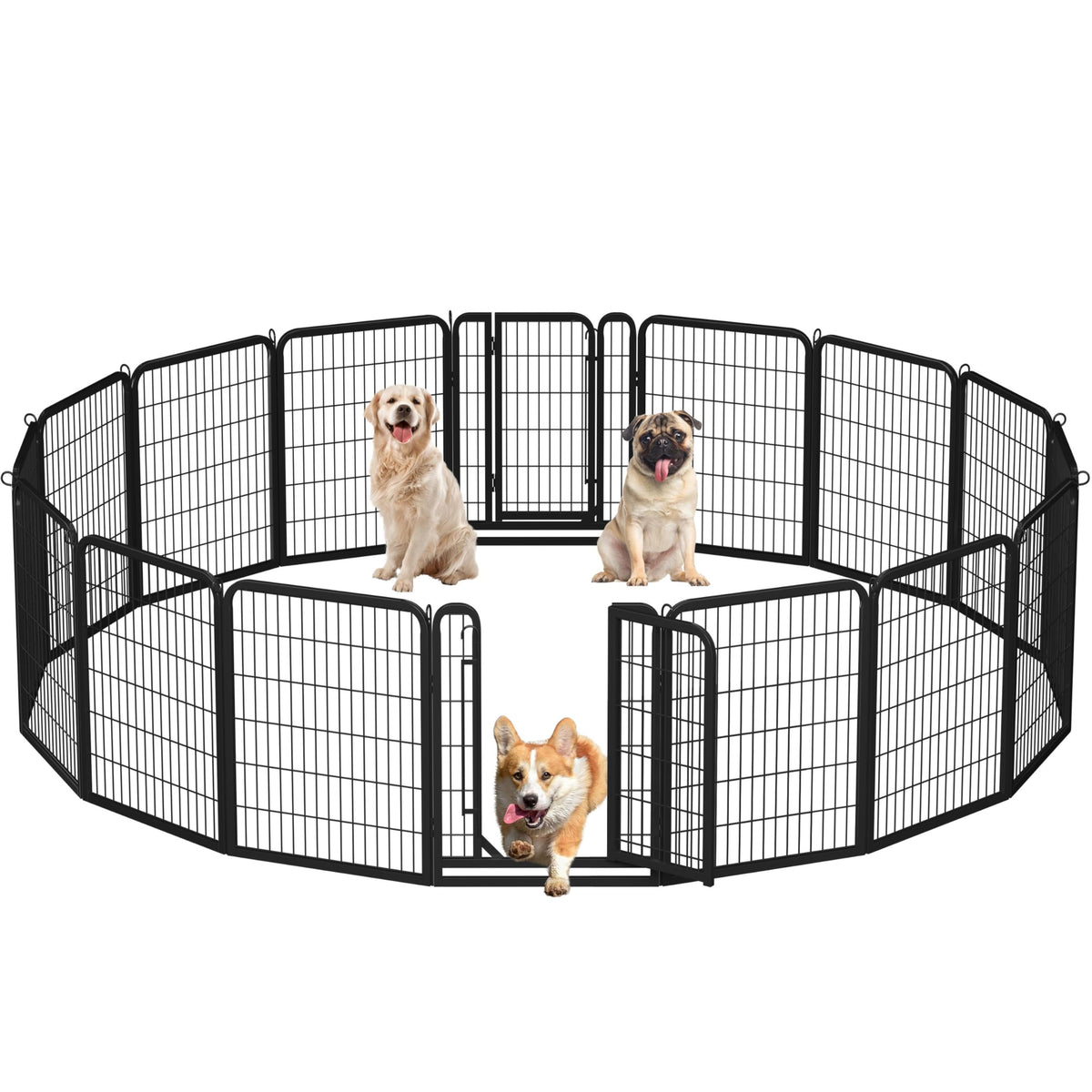 Yaheetech Dog Playpen 32in 6 Panels Pet Fence for Indoor Yard RV Camping