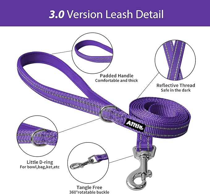 AIITLE Dog Harness, No-Pull Cat Harness with a Leash, Adjustable Reflective Dog Vest, Cat Harness Escape Proof, Outdoor Walking, Running,Training for Extra Small Dogs and House Cats Pure Purple XXXS