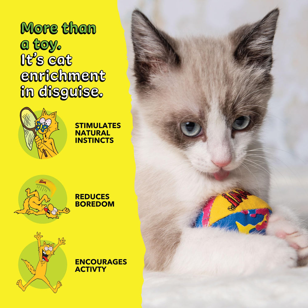 Yeowww! Catnip My Cats Balls Toys for Cats - 3-Pack - Durable Cotton Twill - Made in the USA - Stuffed with Organically Grown Catnip
