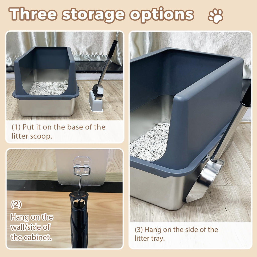 Cat Litter Scoop Deep Shovel, Detachable Long Handle Litter Scooper, Strip