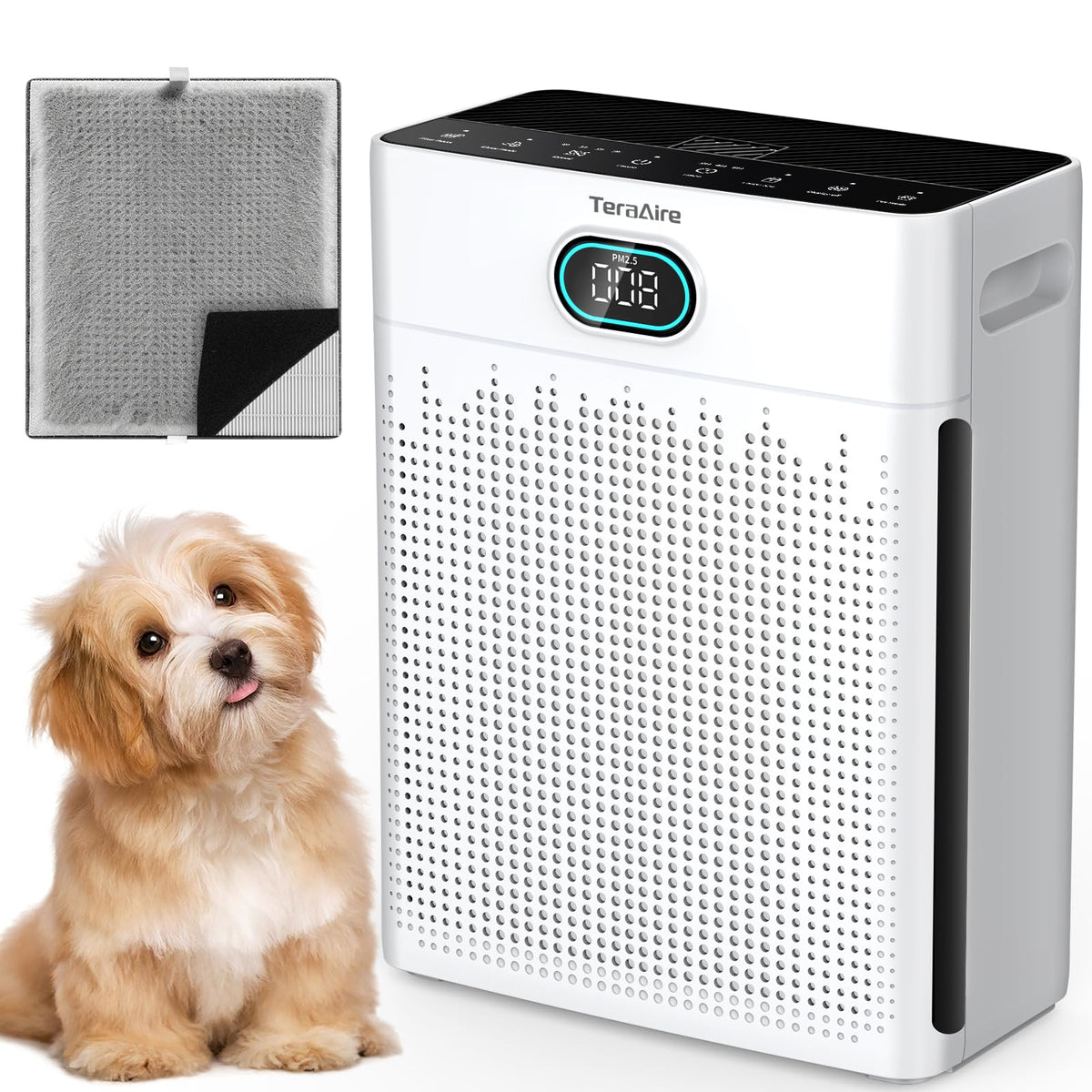 Air Purifiers for Home, HEPA Air Purifier with PM 2.5 Air Quality Monitor