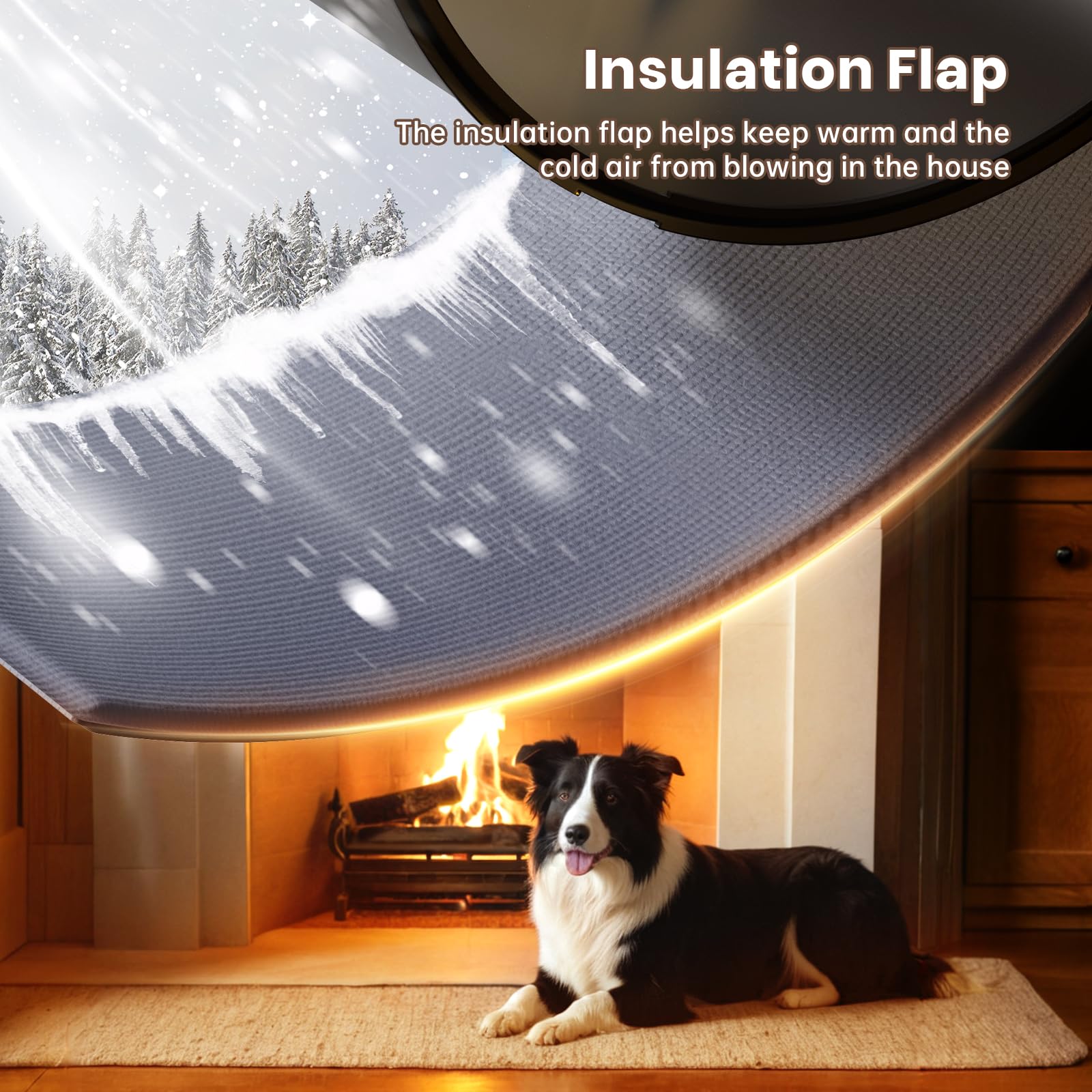 PETCOMING 3-Flap Plastic Large Dog Door for Door, Pets Up to 100 LB