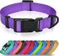 Joytale Small Dog Collar, Reflective and Adjustable Nylon Collar with Quick-Release Buckle, Lightweight No-Choke Design for Small Dogs, Purple, 5/8" Width