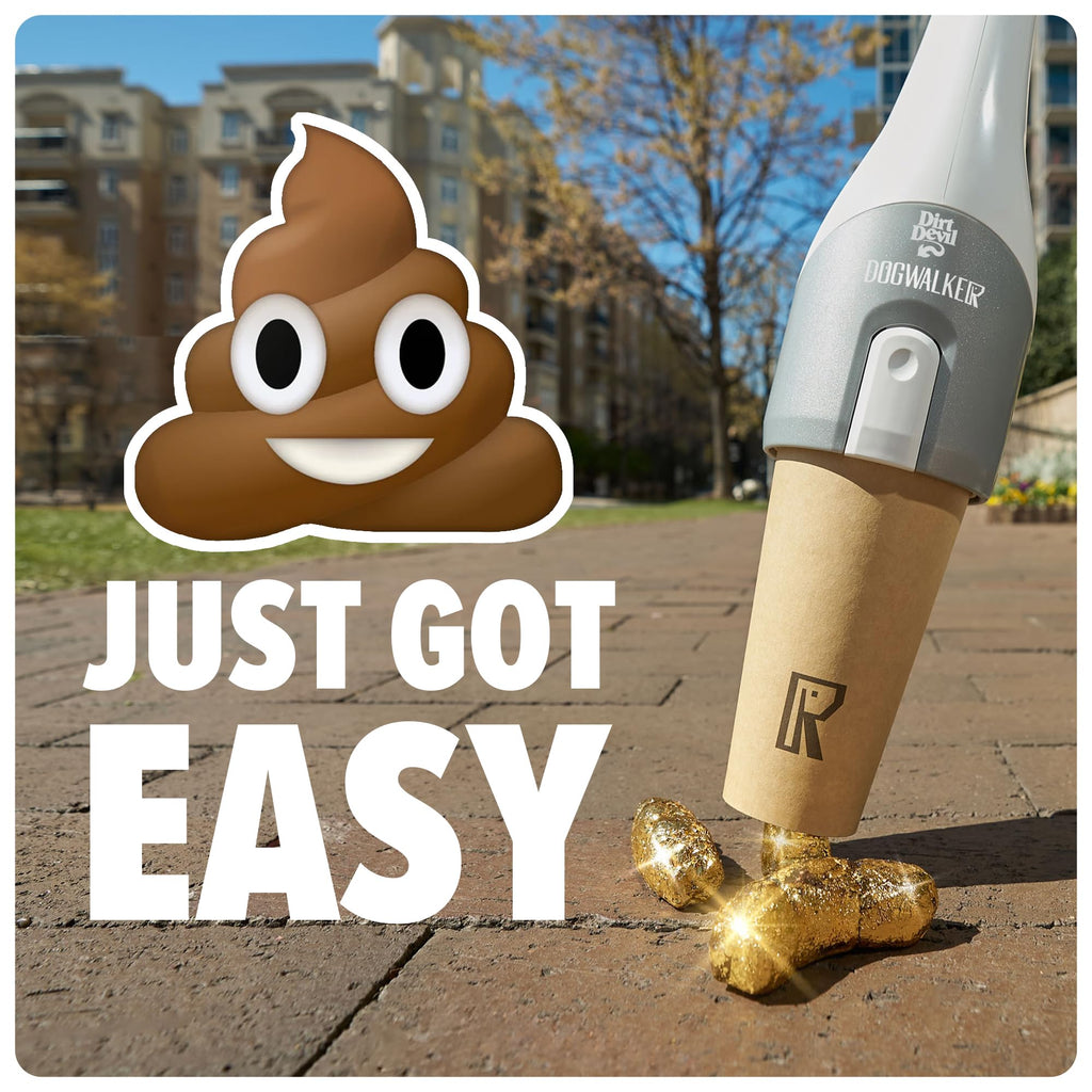 Dirt Devil Dogwalker Pet Waste Vacuum, Portable Handheld Vacuum, No-Contact Poop Scooper for Dogs, Ideal for Dogs up to 50 Pounds, Dog Poop Scooper for Yard Cleanup and Walks