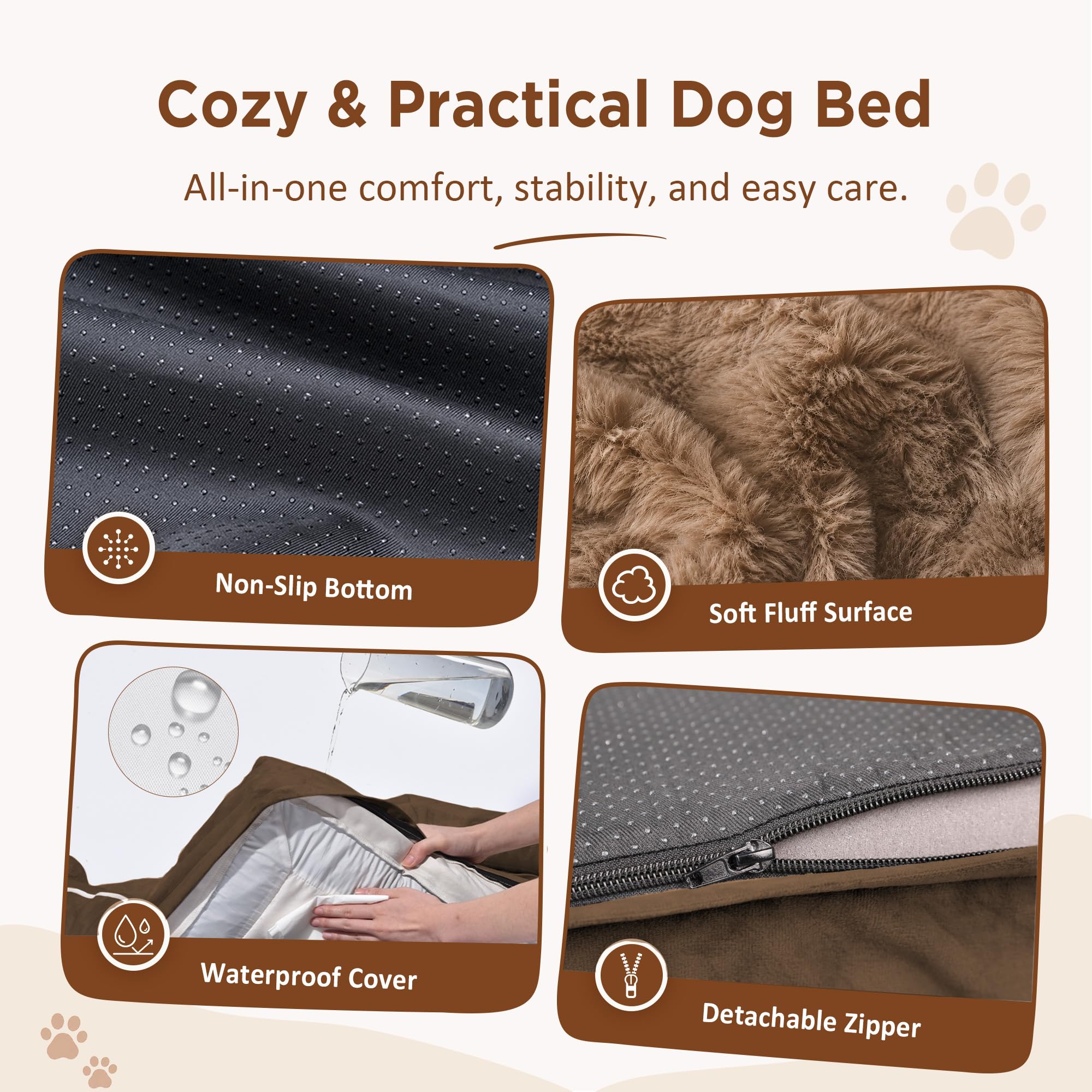 Comfort Expression Waterproof Orthopedic Dog Bed for Extra Large Dogs