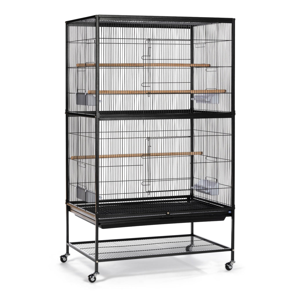 Prevue Pet Products Wrought Iron Flight Cage with Stand, Large Birdcage for Pets, Metal Cage Standing Birdcage, Black Hammertone Finish