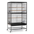Prevue Pet Products Wrought Iron Flight Cage with Stand, Large Birdcage for Pets, Metal Cage Standing Birdcage, Black Hammertone Finish
