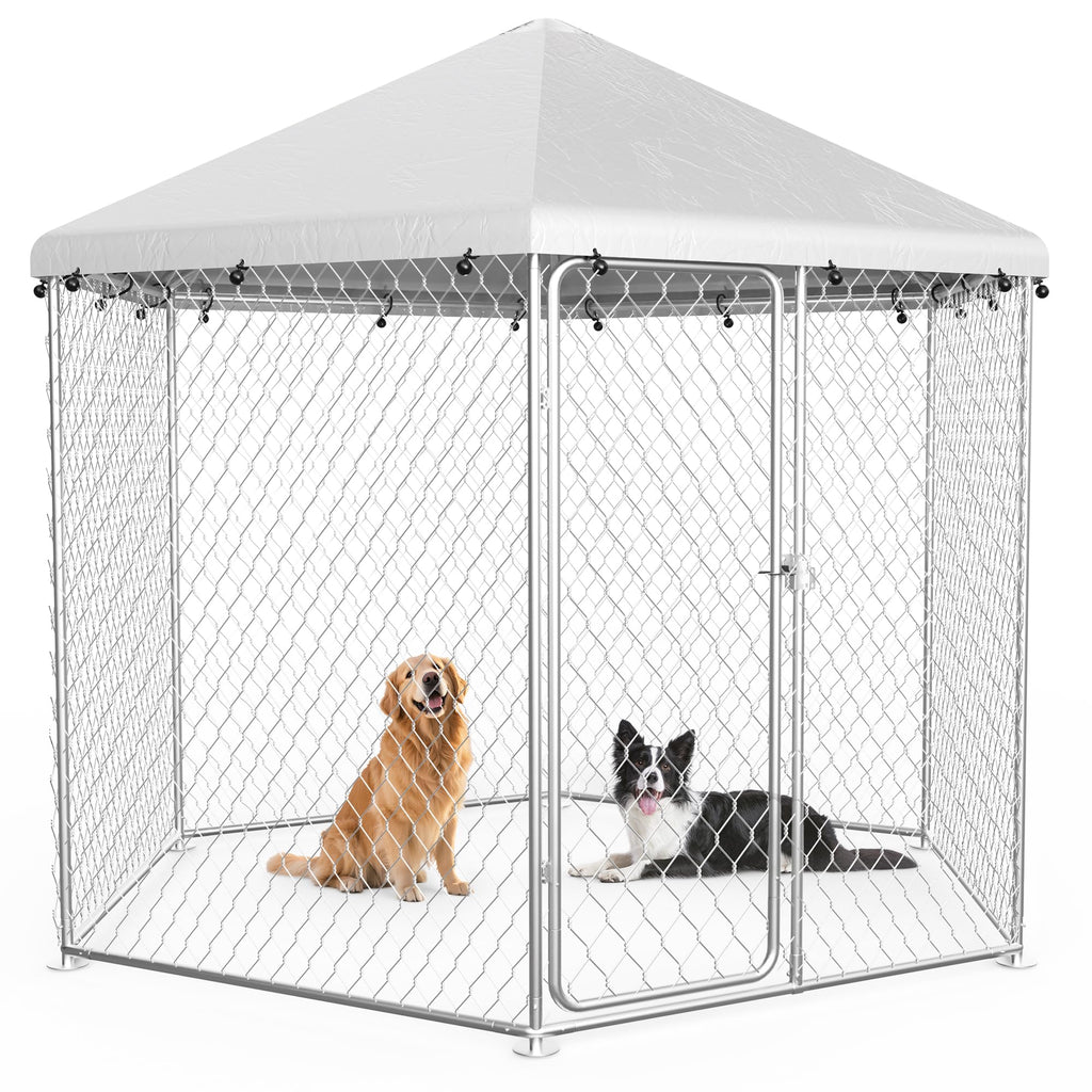 IronovaPets 6.8'x6.8' Large Dog Kennel,Dog Enclosure Outdoor with Roof