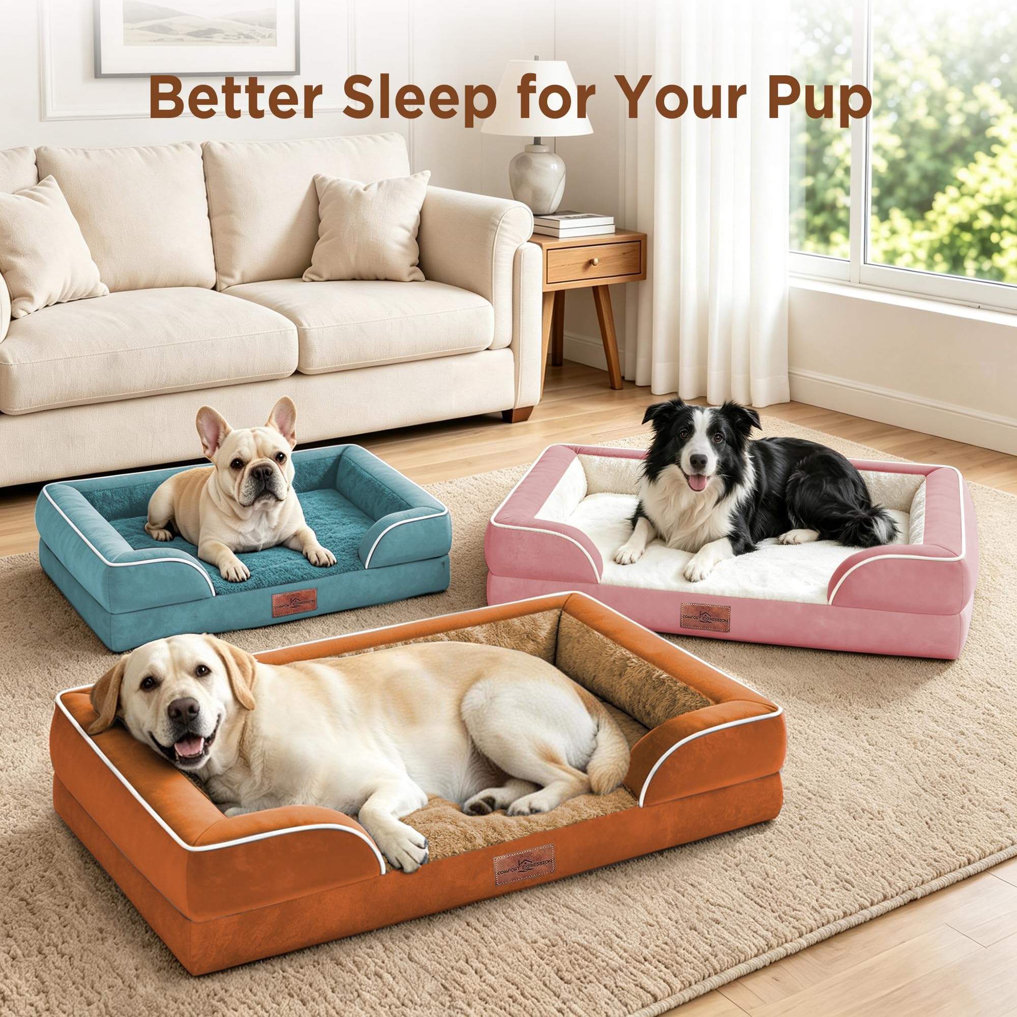 Comfort Expression Waterproof Orthopedic Dog Bed for Extra Large Dogs
