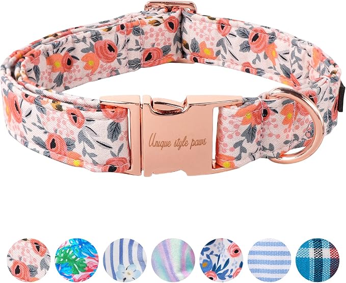 Unique style paws Dog Collar Metal Buckle Collar for Autumn Winter Christmas for Small Medium Large Boys Girls Dogs — S