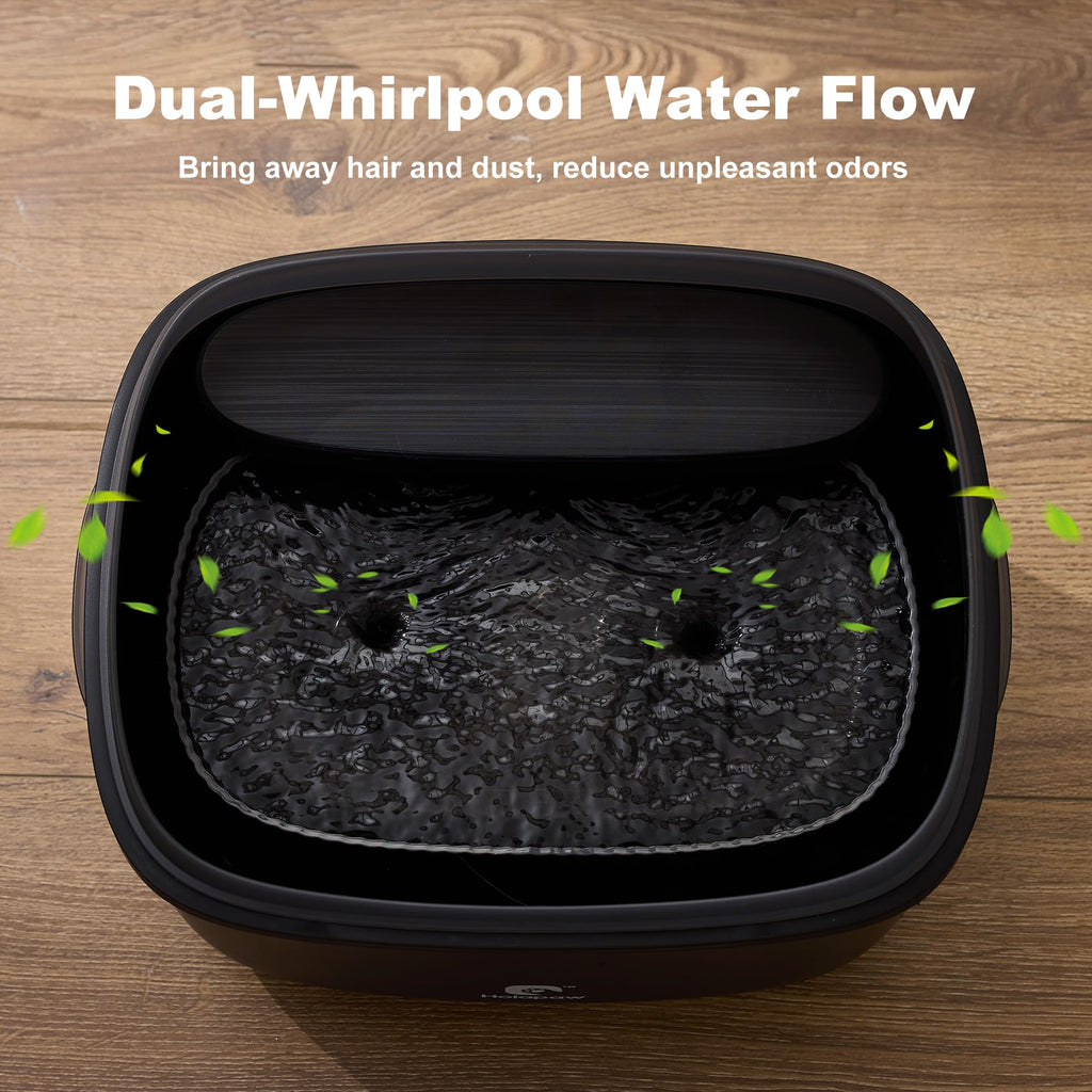 HOLAPAW Dog Water Fountain for Large Dogs, 2.1Gal/8L Dog Water Bowl Dispenser, No Spill Automatic Pet Water Fountain for Dogs Cats Multiple Pets with Ultra Quiet Pump, 3 Filter Replacement, Black