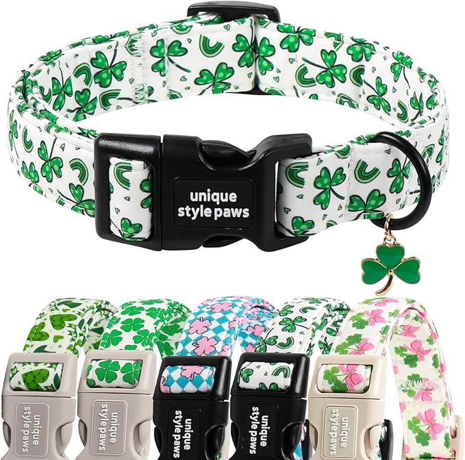 Unique style paws Dog Collar Metal Buckle Collar for Autumn Winter Christmas for Small Medium Large Boys Girls Dogs — S