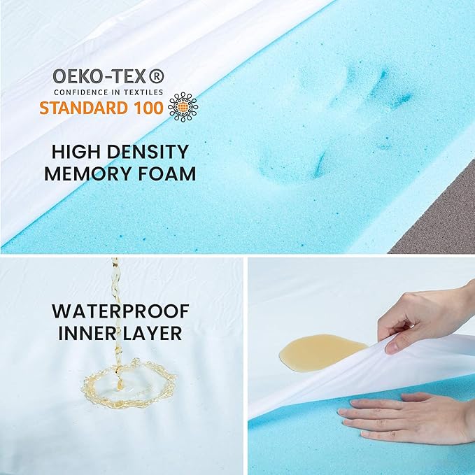 GOHOO PET Orthopedic Memory Foam Dog Bed, Cooling Dog Beds for Medium Dogs -Waterproof Pet Bed for Crate with Removable Washable Cover, M(29inch,45Lbs)