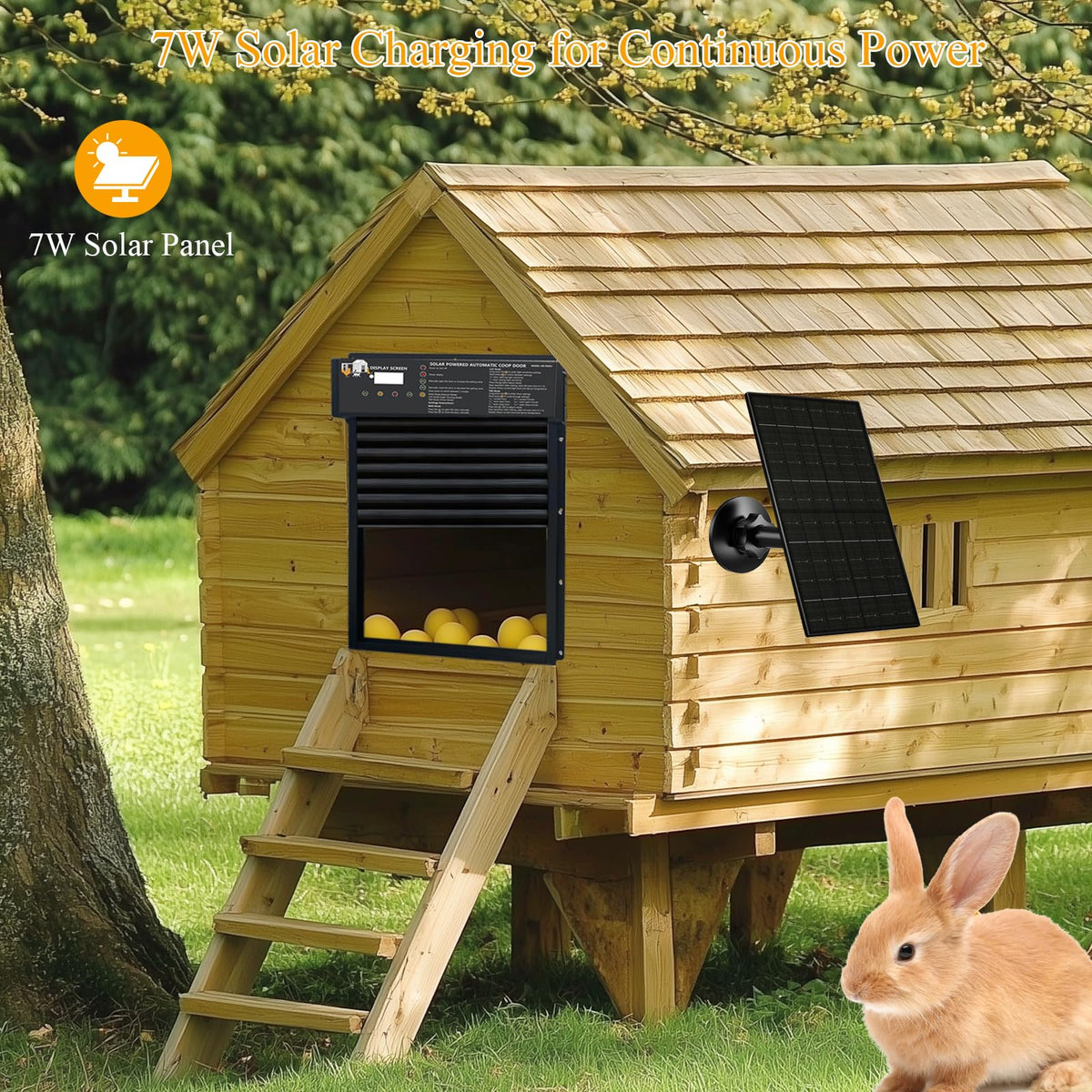 VUEBEE Solar Powered Automatic Pet Door with Timer and Light Sensor