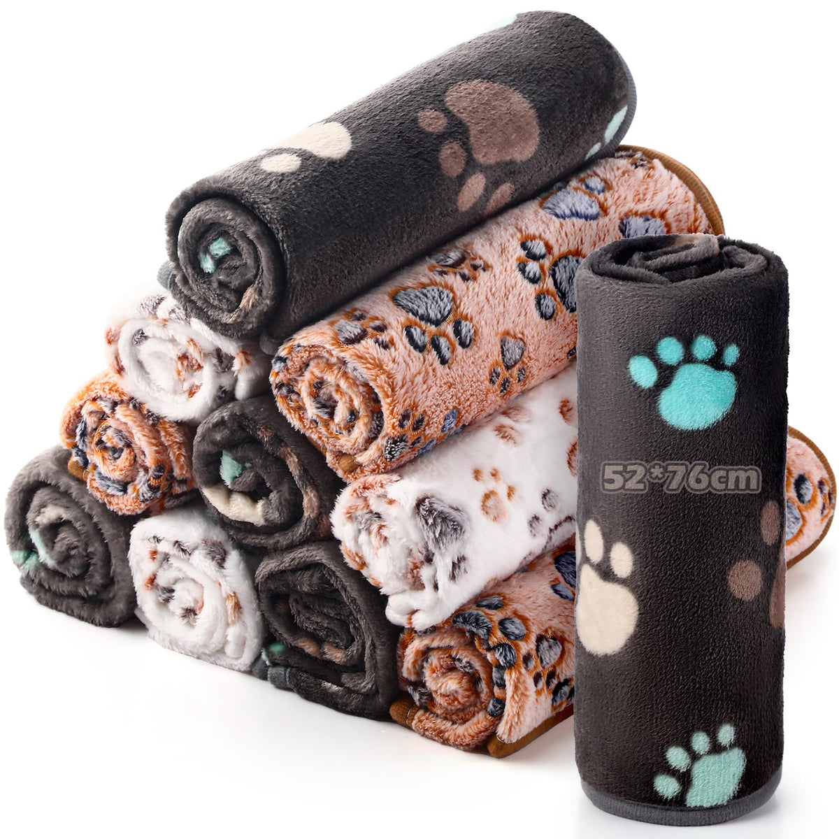 Tegeme 12 Pcs Puppy Blanket for Cat, 41 X 30 Inch Gray