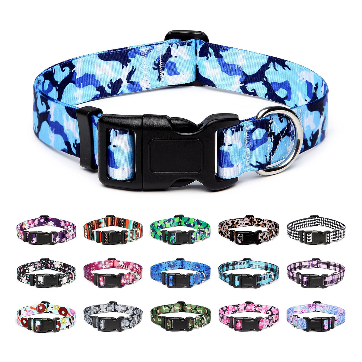 Mercano Adjustable Dog Collar - Special Design Patterns, Soft Nylon Comfortable Durable Pet Collar for Small Medium Large Dogs (L, Watermelon)