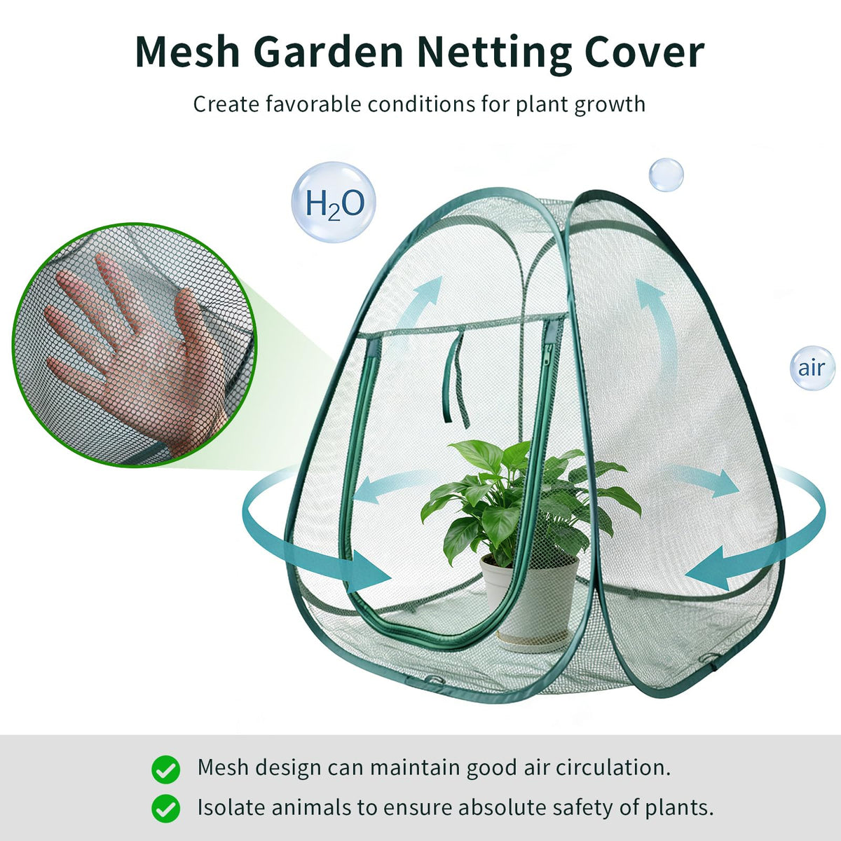 2PCS Large Netting Tent for Garden Protection Mesh Plant Cover from Animals