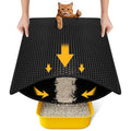 Cat Litter Mat, Upgrade Super Waterproof Back Layer Litter Box Mat, Non Slip, Durable, Soft on Paws Kitty Trapping Matt (24"x18", Black)