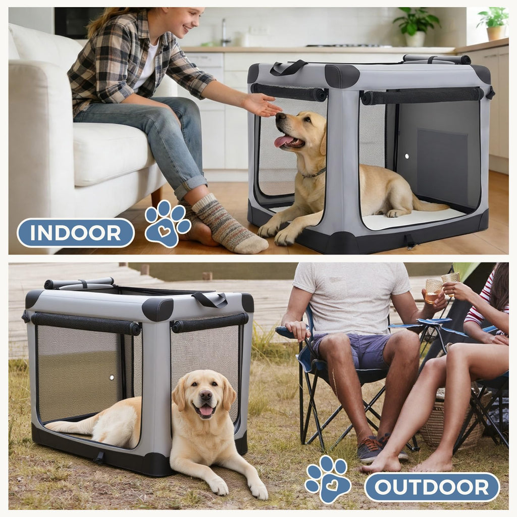 DUMOS Soft Dog Crate 24 Inch, Small Foldable Outdoor Cat Carrier