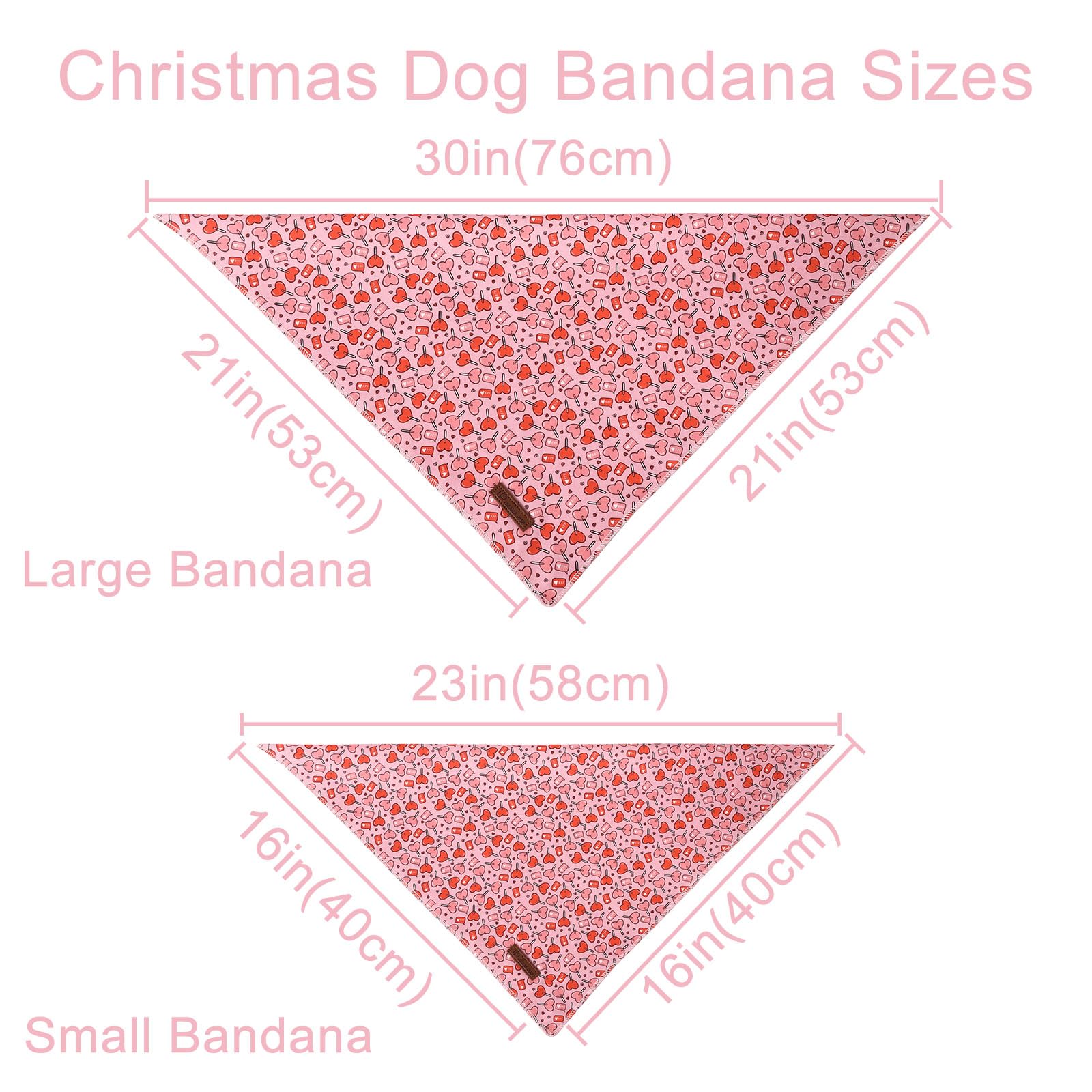 UP URARA PUP Valentine Dog Bandana - Pink Heart Triangle Bid Scarf for Small/Medium Dogs, Cats; Cotton Kerchief for Girl/Boy Pets, Red, Cute Adorable Puppy Bandana
