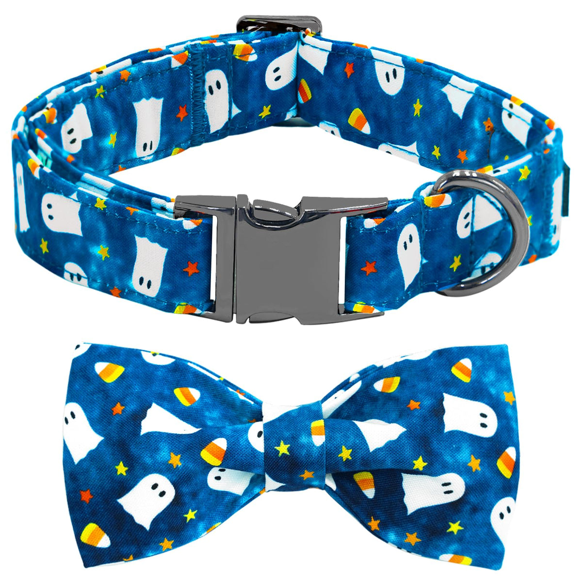 Bobo Rainbow Dog Collar - Thanksgiving Turkey Bowtie Gift Soft Bow Collar with Adjustable Metal Buckle for X-Large Dogs