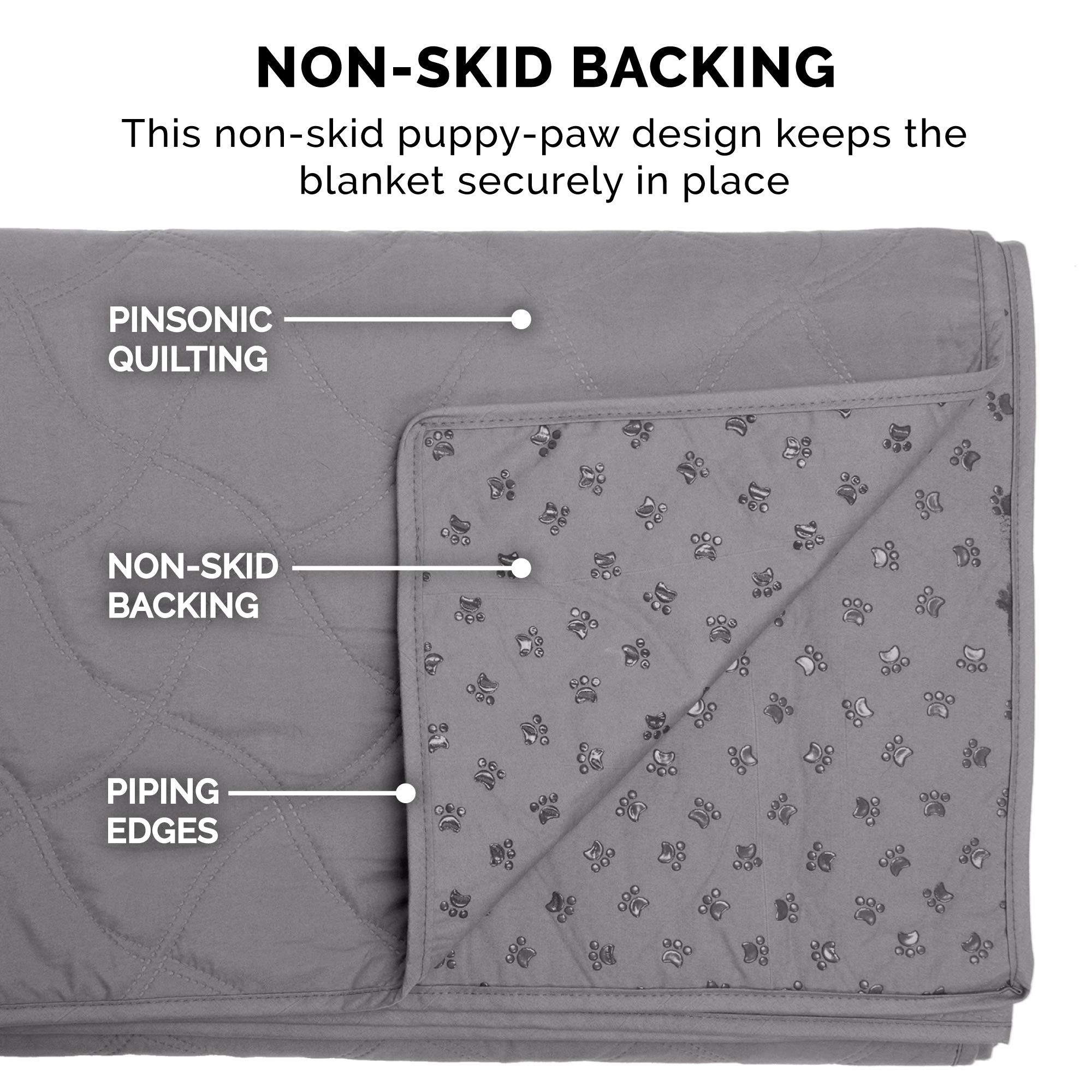 Furhaven Waterproof & Non-Slip Queen Size Mattress Cover Protector for Dogs & Cats, Washable, For Beds, Couches, & Car Seats - Quilted Twill Blanket Mattress Cover - Gray, Large/Queen Size