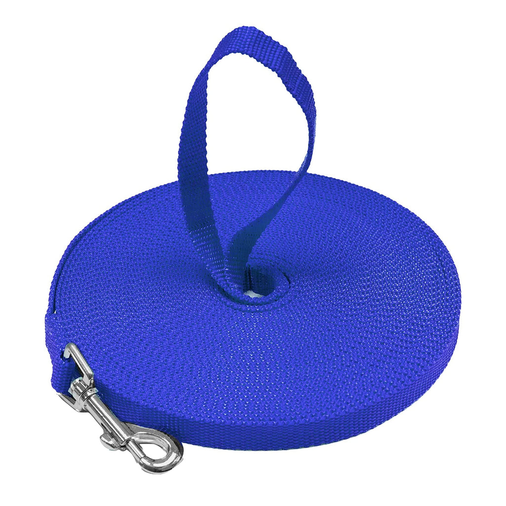 Long Dog Puppy Obedience Recall Training Agility Lead, Leash - BLUE, 15' Foot - by, Downtown Pet Supply