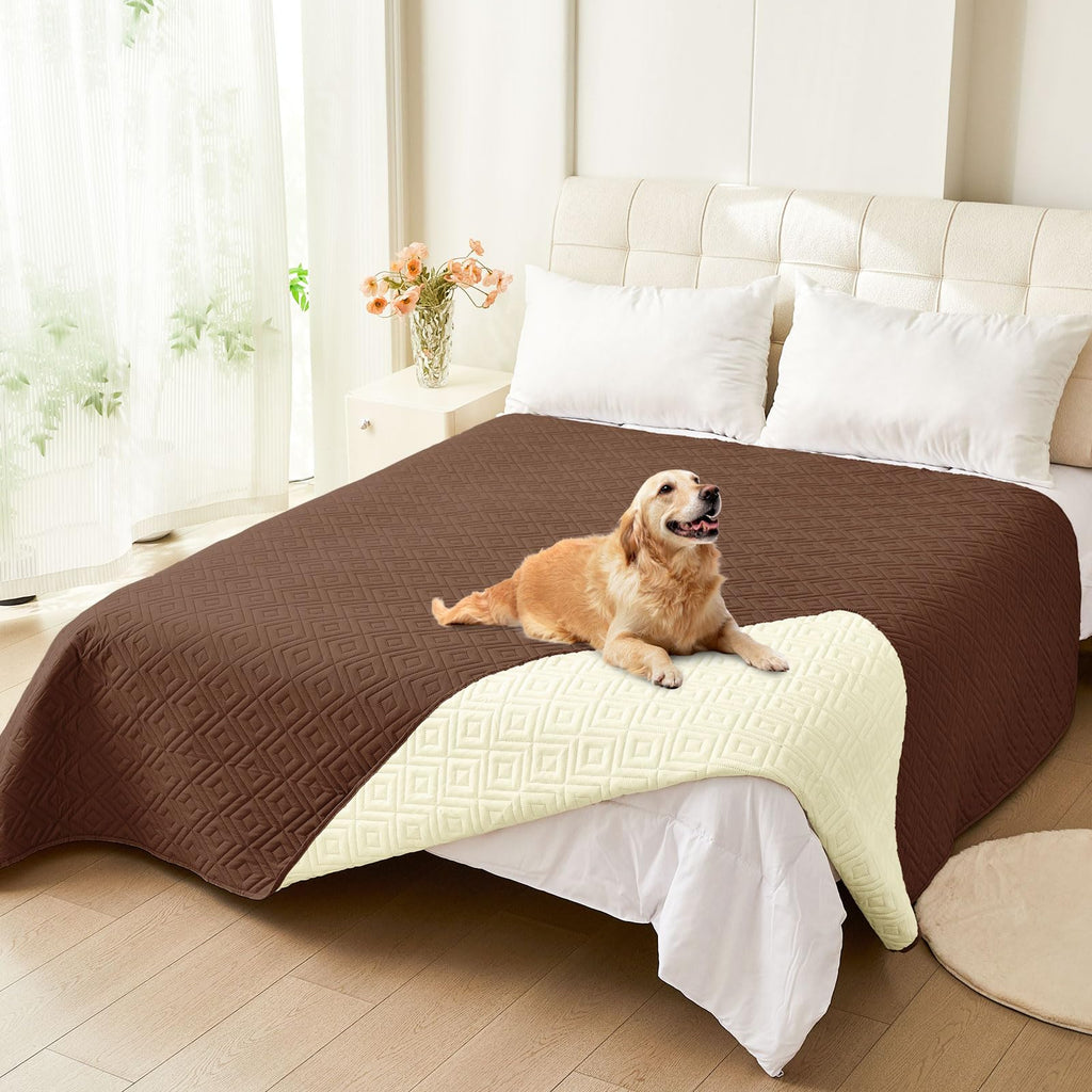 hyha Waterproof Reversible Dog Blanket, Pet Blanket for Sofa Couch