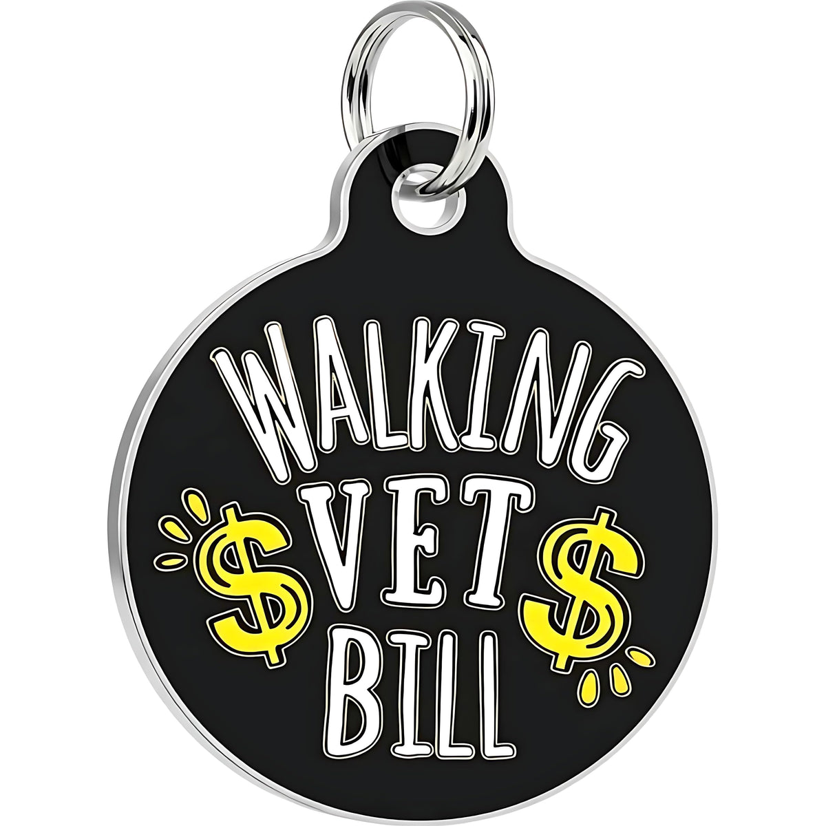 Bad Tags Personalized Dog and Cat ID Tags in 25+ Designs and 2 Sizes - 5 Lines of Custom Engraved Text - Funny Cute Personalized Pet Tags (Land Shark, Large (1.25 inch))