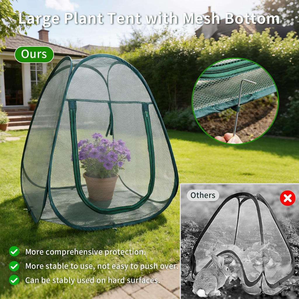 2PCS Large Netting Tent for Garden Protection Mesh Plant Cover from Animals